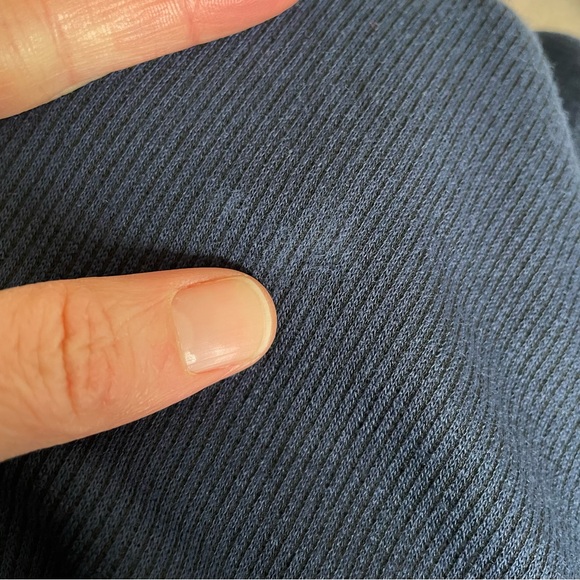 Skies Are Blue Ruched Sleeve Rib Knit Blazer Navy Size XL - Picture 5 of 10